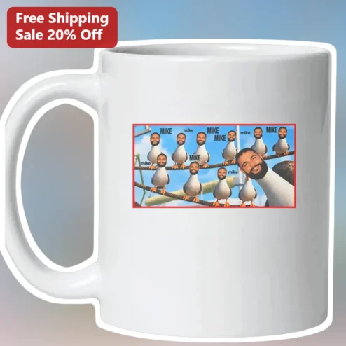 Personalized Bearded Man Seagull Photo Mug Custom Name Funny Gift