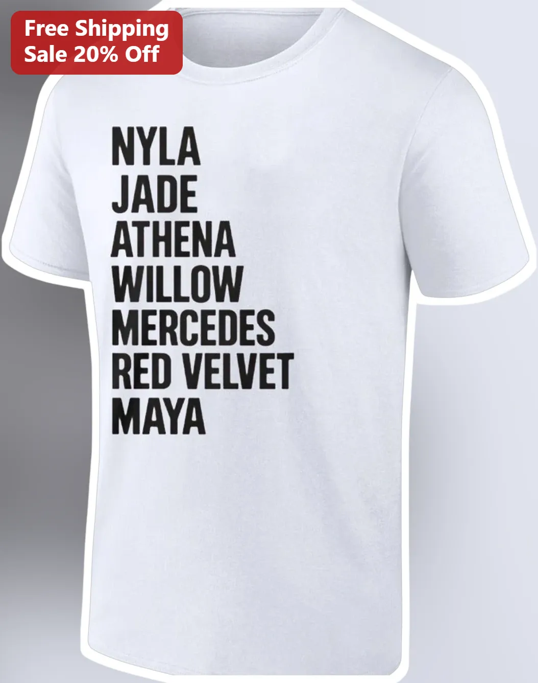 Personalized Name List T-Shirt Custom Group Tee for Family Team Friends