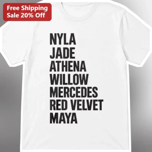 Personalized Name List Tee Custom Group Matching Shirt for Family Friends