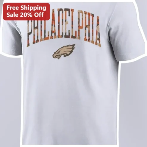 Philadelphia Camo Eagles Logo Graphic Tee NFL Football Fan Apparel