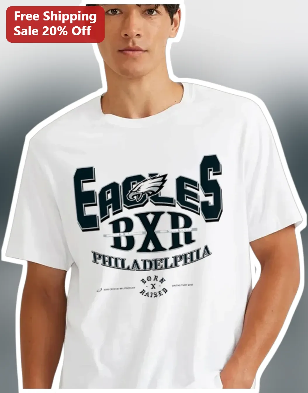 Philadelphia Eagles Born Raised Tee NFL Fan Apparel Gameday Shirt