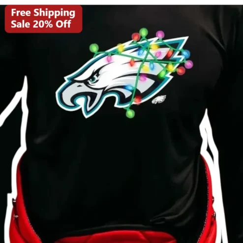 Philadelphia Eagles Christmas Lights Long Sleeve Shirt