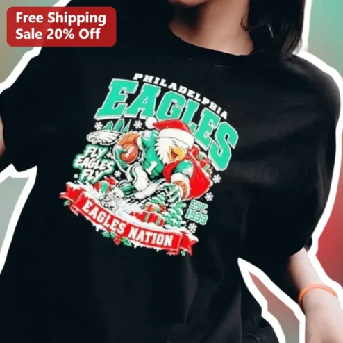 Philadelphia Eagles Fly Eagles Fly Christmas Tee Est. 1933 Eagles Nation Holiday Gift