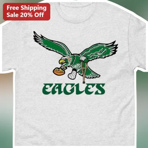 Philadelphia Eagles Injured Eagle Mascot Funny Football Graphic Tee for Men Women Sports Fans available at our Chicago, Illinois warehouse