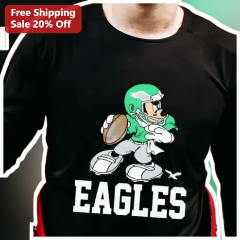Philadelphia Eagles Mickey Mouse Football Tee NFL Fan Gift