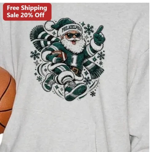 Philadelphia Eagles Santa Claus Hoodie NFL Holiday Fan Gift