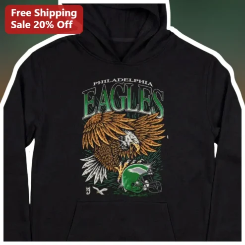 Philadelphia Eagles Vintage Retro Eagle Pullover Hoodie NFL Fan Gear Gift