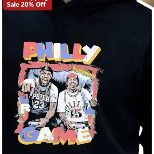 PHILLY featuring BIG GAME Hoodie LeBron James Allen Iverson Basketball Gaming Streetwear Pullover