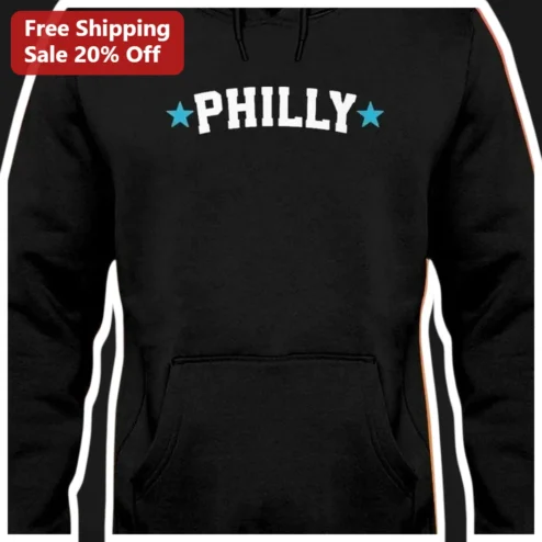 PHILLY Hoodie Philadelphia City Pride Varsity Star Graphic Unisex Pullover Sweatshirt Gift for Fans