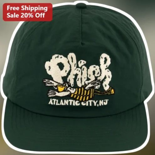 Phish Atlantic City NJ Hat Boardwalk Hall Concert Merch Embroidered Nylon Camp Cap