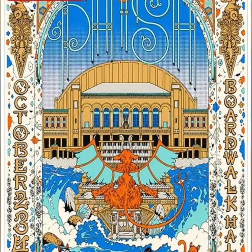 Phish Boardwalk Hall Atlantic City October 23 Psychedelic Dragon Concert Poster