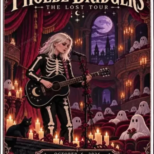 Phoebe Bridgers The Lost Tour Poster Gothic Indie Rock Concert Art Print