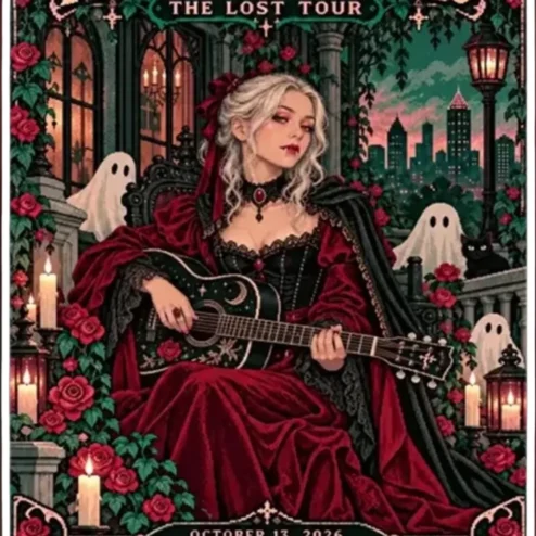 Phoebe Bridgers The Lost Tour Poster Gothic Vintage Concert Art Print Indie Folk Music Wall Decor Gift