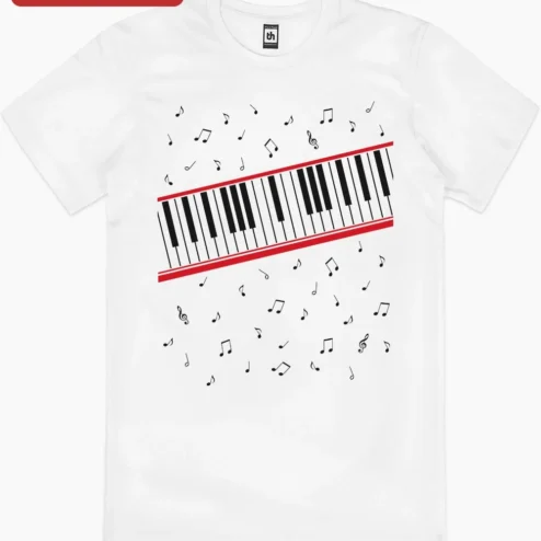 Piano Keys and Music Notes Design Decal for Musicians and Piano Players on a hanger, ready to ship from Chicago, Illinois