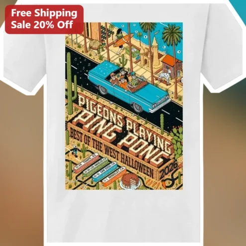Pigeons Playing Ping Pong Tee Funk Rock Jam Band Merch Best of the West Halloween Tour Shirt