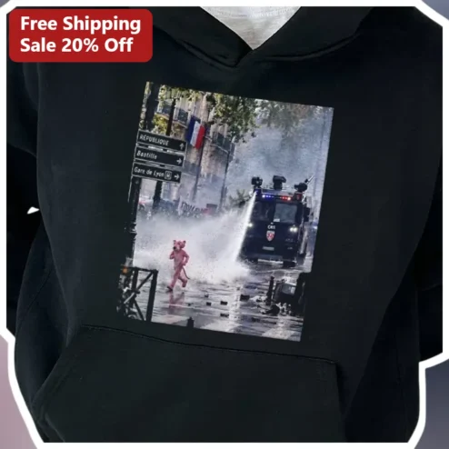 Pink Panther Hoodie Funny Cartoon Character Merch Retro Animated Apparel Gift for Fans