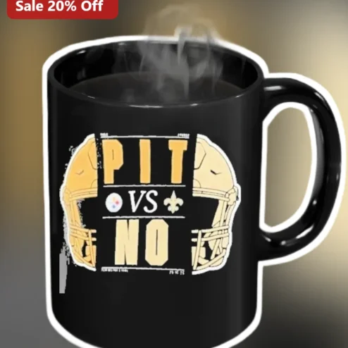 PIT VS NO Mug Steelers Saints NFL Rivalry Game Day Coffee Cup Gift for Football Fans