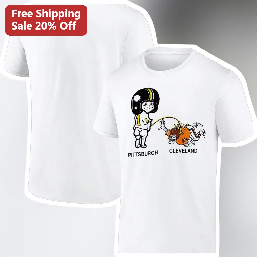 Cleveland Funny Football Rivalry Tee Vintage Steel City vs The Land Graphic Shirt