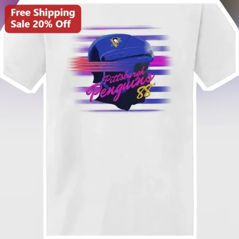 Penguins Sidney Crosby Retro Synthwave Tee NHL Fan Gift available at our Chicago, Illinois warehouse