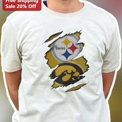 Steelers Grunge Logo Graphic Tee NFL Football Fan Shirt for Men Women