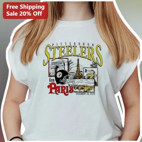 Steelers in Paris October 25 2026 Vintage Travel Tee NFL Fan Gift