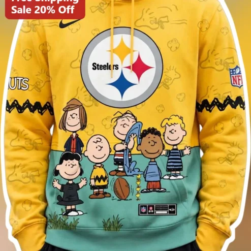 Steelers Peanuts Characters Pullover Hoodie NFL Fan Gear