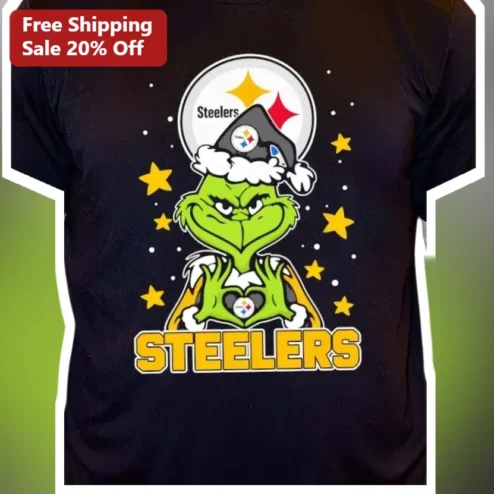 Steelers The Grinch Graphic Tee Holiday Fan Gift