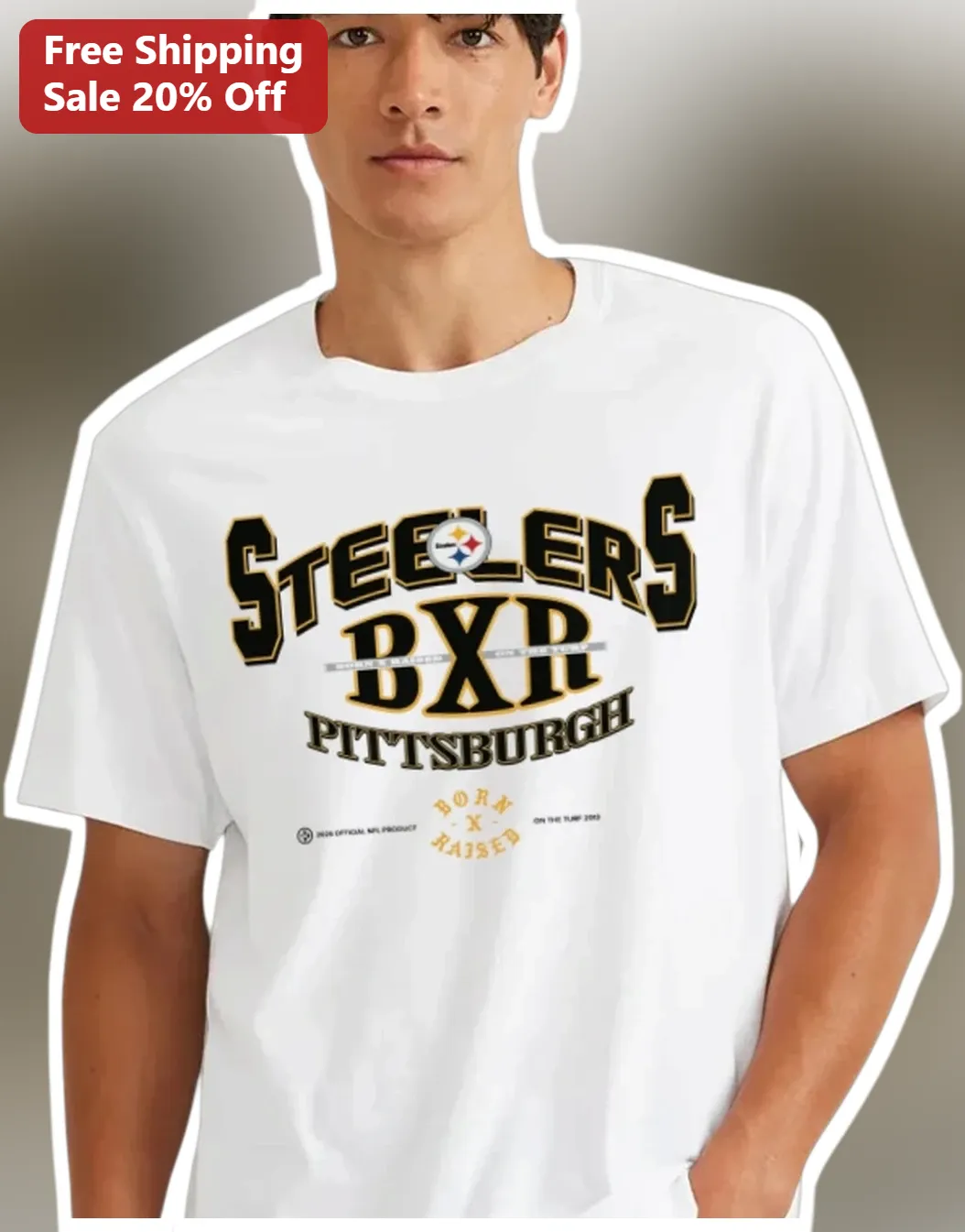 Steelers Vintage Collegiate Graphic Tee Men's NFL Fan Gift