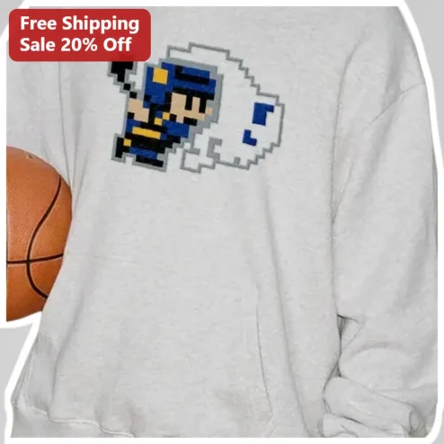 Pixel Art Basketball Player Sweatshirt Retro 8-Bit Gamer Hooper Gift for Men Women