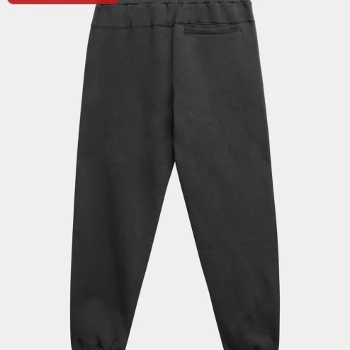 Customer in Chicago, Illinois wearing Plain Black Sweatpants Blank Heavyweight GSM Fleece Joggers Unisex Custom Base