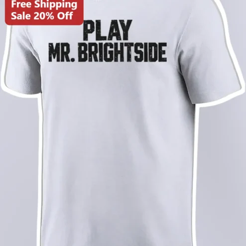 Play Mr. Brightside Tee The Killers Inspired Distressed Typography Graphic T-Shirt Unisex Cotton