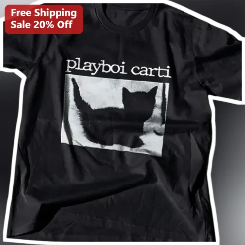 Playboi Carti Tee Black Grunge Streetwear Graphic T-Shirt for Hip Hop Fans