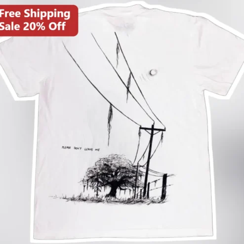 Please Don't Leave Me Southern Gothic Tee Spanish Moss Design Horror Quote Shirt