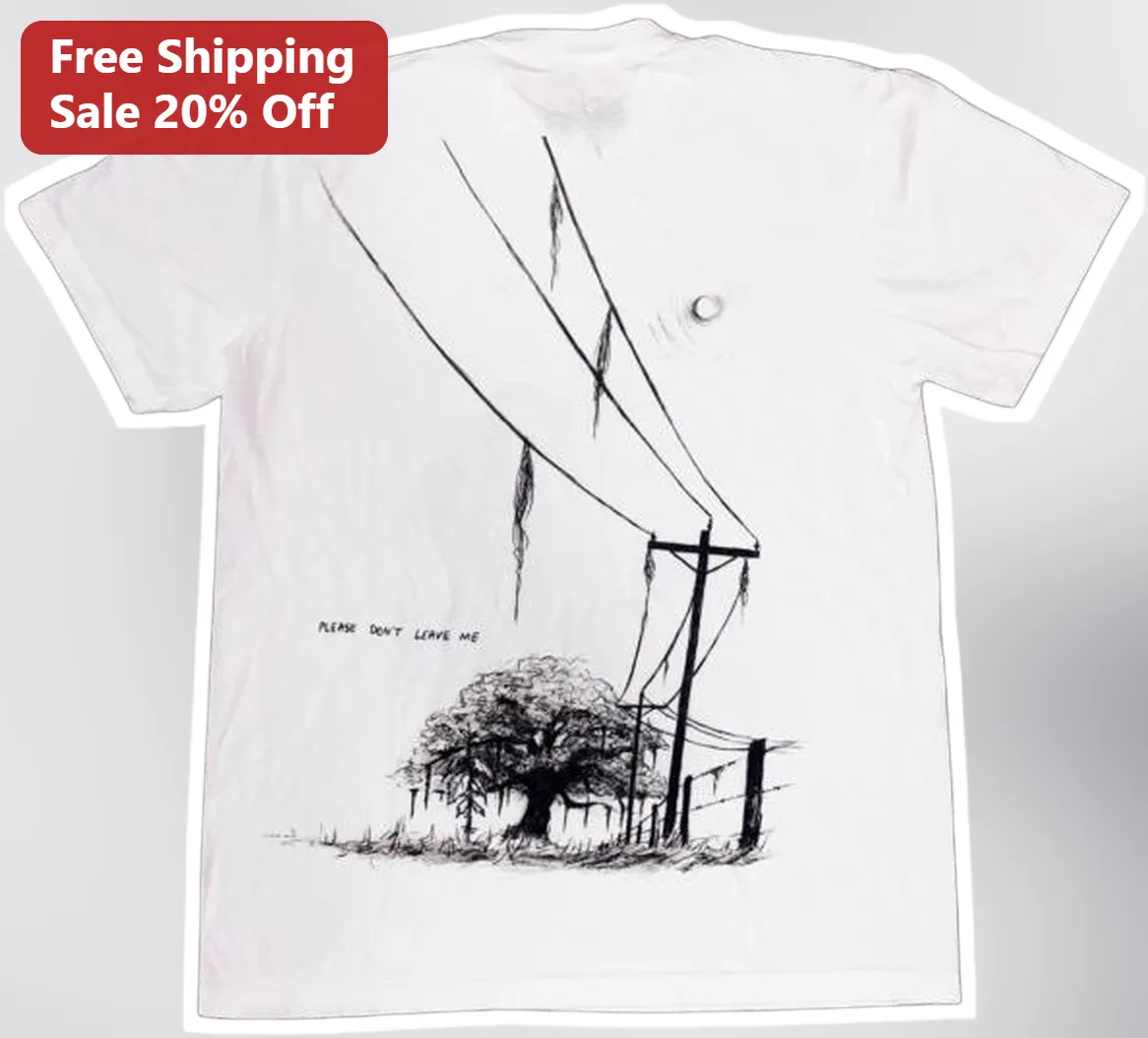 Please Don't Leave Me Southern Gothic Tee Spanish Moss Design Horror Quote Shirt