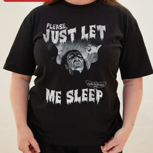Please Just Let Me Sleep Vintage Horror Dracula Tee Bela Lugosi Spooky Halloween Gift