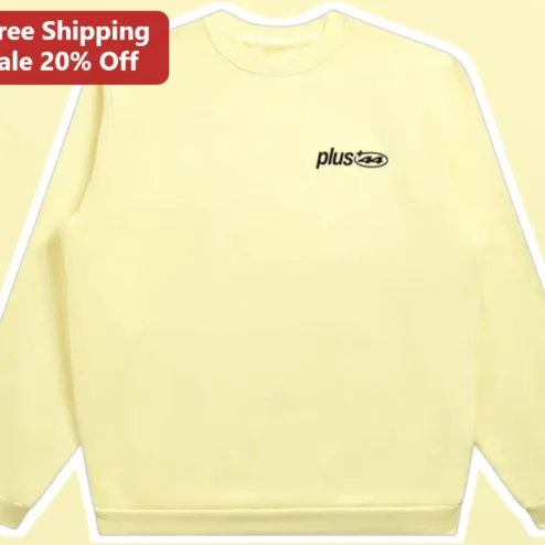 Plus44 Logo Minimalist Crewneck Sweatshirt Streetwear Apparel