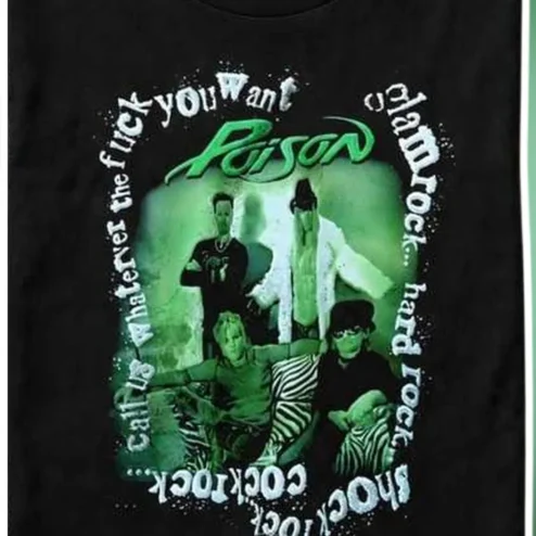 Poison Glam Rock Shock Rock Cock Rock Funny Band Quote Graphic Tee for Men