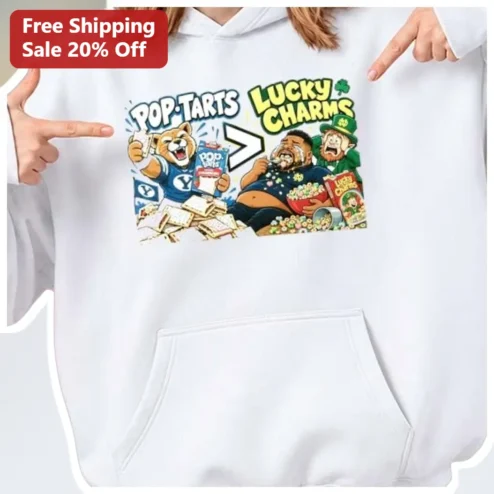 Pop-Tarts Lucky Charms Funny Breakfast Comparison Hoodie