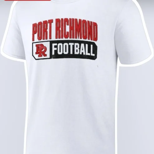 Port Richmond Football Tee Vintage Varsity Style Shirt for High School Fans Alumni and Parents