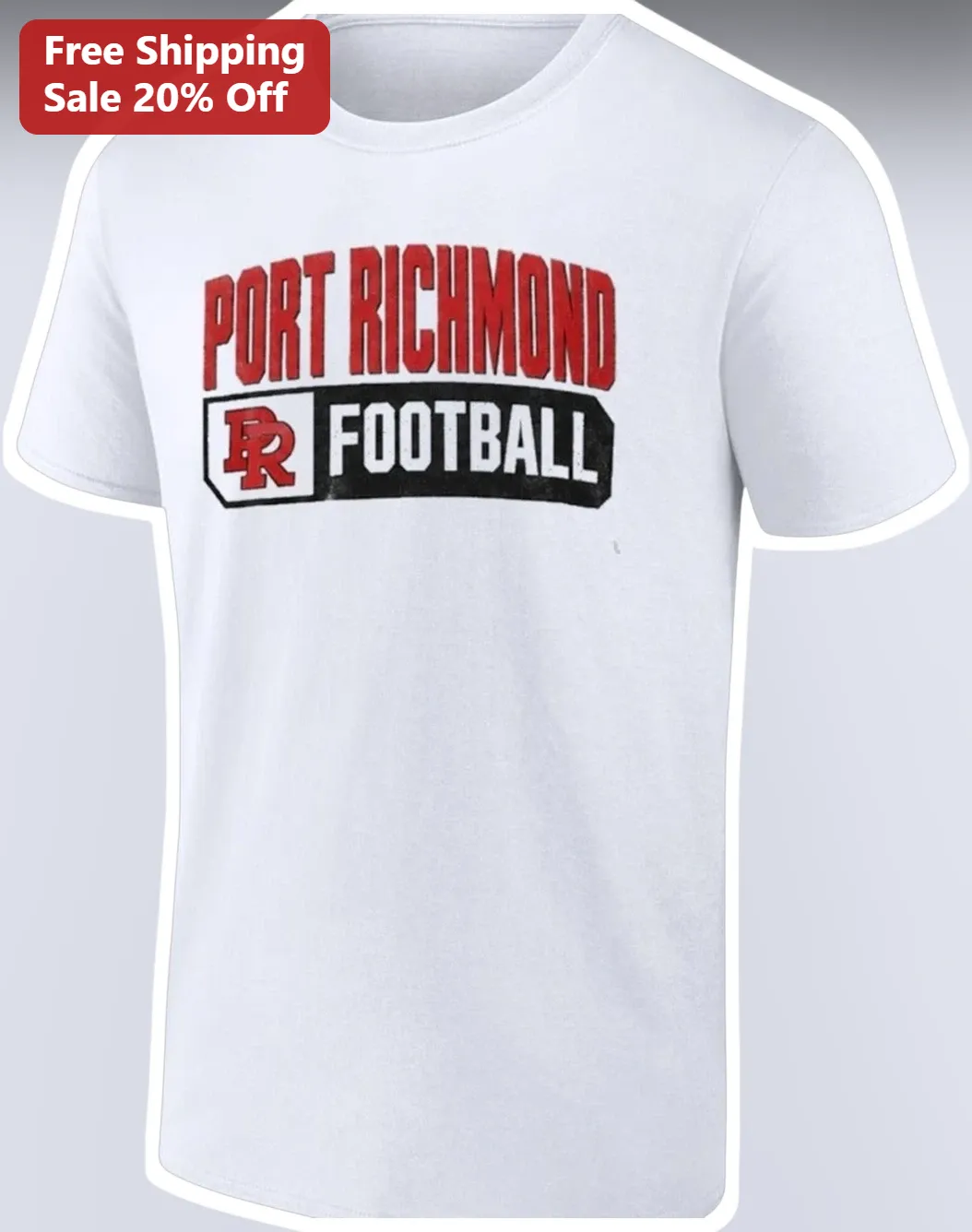 Port Richmond Football Tee Vintage Varsity Style Shirt for High School Fans Alumni and Parents