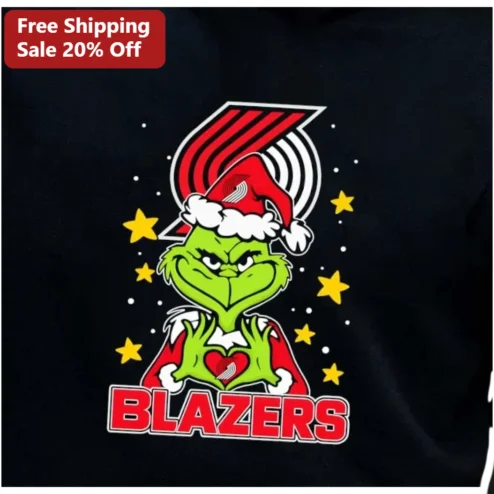 Portland Trail Blazers The Grinch Hoodie Christmas NBA Fan Gear Gift