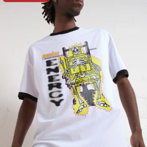 Positive Anarchy Tee Punk Skeleton Graphic T-Shirt for Men Women
