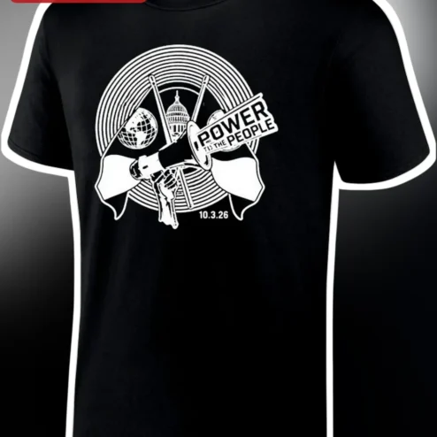 Power To The People Graphic Tee Black Protest Activism Shirt