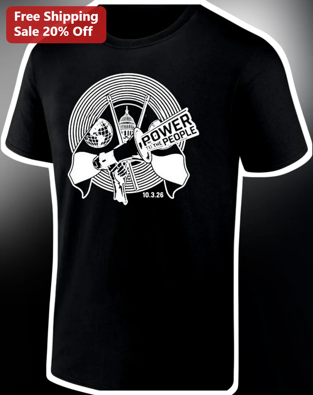 Power To The People Graphic Tee Black Protest Activism Shirt