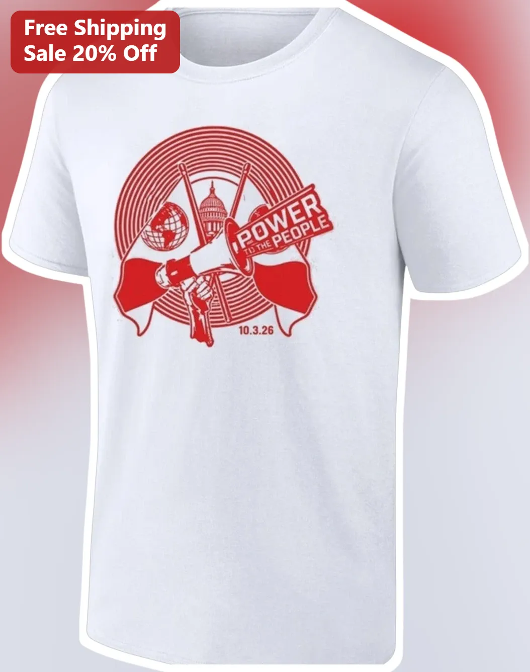Power To The People Tee Political Protest Activism Shirt Retro Propaganda Design