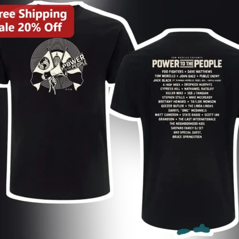Power to the People Tee Tom Morello Protest Music Festival Graphic Shirt