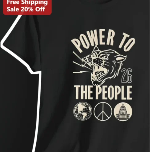 Power To The People Vintage Panther Graphic Tee Activist Protest Shirt