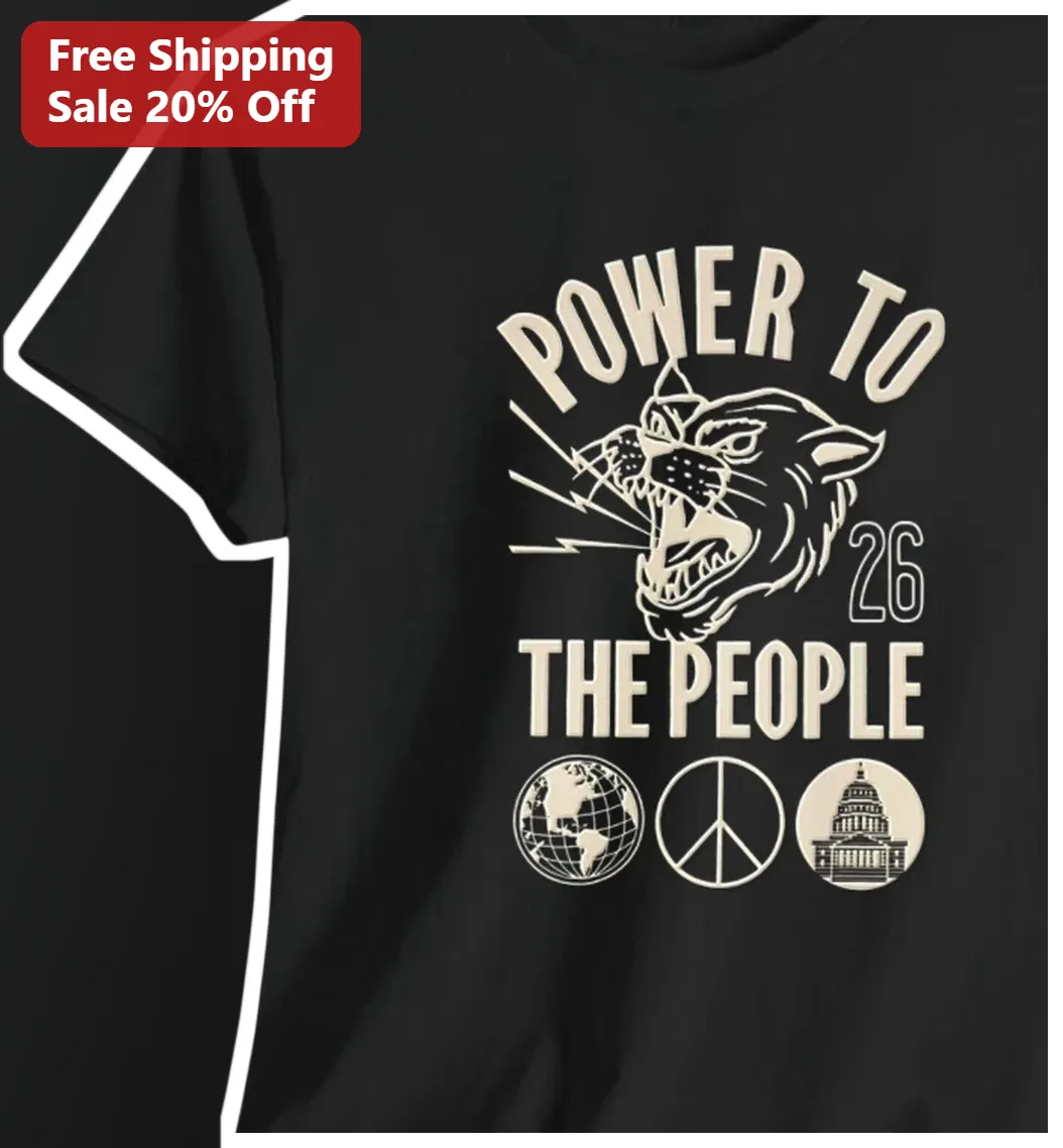 Power To The People Vintage Panther Graphic Tee Activist Protest Shirt