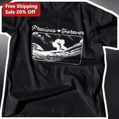 Precious Forever Tee Poodle Memorial Gift Black Graphic T-Shirt for Dog Lovers