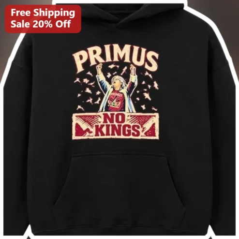 Primus No Kings Hoodie Les Claypool Vintage Band Merch Graphic Pullover